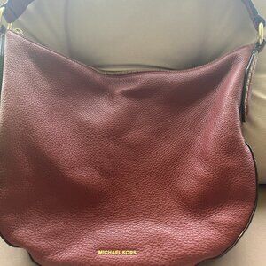 Michael Kors large leather hobo bag with gold trim